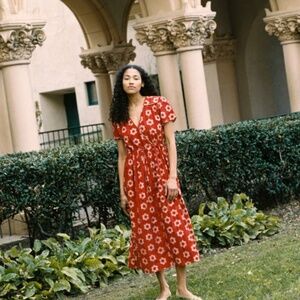 Christy Dawn The Dawn Dress - Crimson Daisy XL